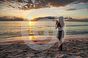 Capture Vacation Memories of Beautiful Golden Sunrise by the Beach