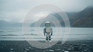 Captured Spontaneity: A Robot On The Beach Of A Norwegian Lake
