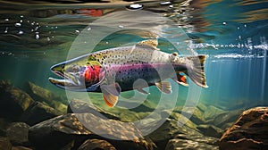 Capturing the Beauty of Wild Trout: A Digital Closeup of Strong