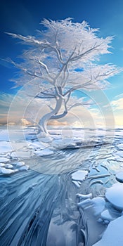 Capturing The Breathtaking Beauty Of A White Tree In Ice