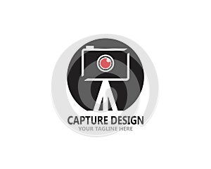 Capturing Camera photography icon logo design vector template