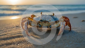 Capturing Crab Clarity Amidst Blur photo