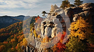 Capturing Crag Autumn Splendor: A Hotorealistic Shot With Canon Eos-1d X Mark Iii