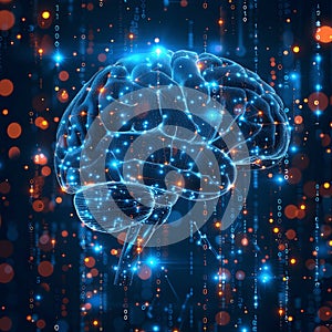 AI neural tapestry, binary brain design.