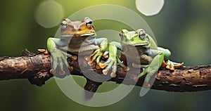 Capturing the Essence of a Javan Tree Frog on a Lush Green Leaf