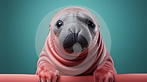 Capturing The Essence: Minimalist Photography Of Cute Elephant Seal Inspired By Wes Anderson