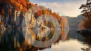 Capturing The Essence Of Nature: Stunning Split Toned Fall Colors On A Lake