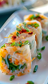 Capturing the exquisite essence of vietnamese rice paper rolls in stunning food photography