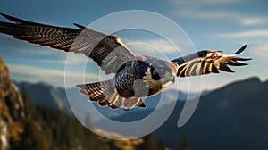 Capturing Falcons In Flight: Vray Tracing And Nikon D850 Landscape Photography photo