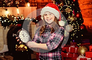Capturing a happy moment. Winter party. Little girl in party hat. Winter holiday. Santa little girl. Winter. Winter