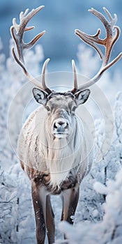 Capturing The Majestic Beauty Of Reindeer In The Winter Tundra