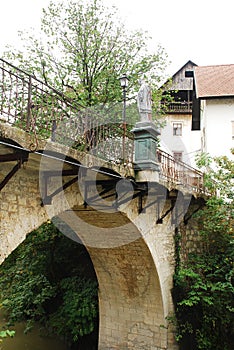 Capuchin's Bridge in Skofja Loka