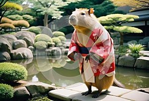 capybara con ropa humanoide