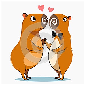 Capybaras bride and groom.