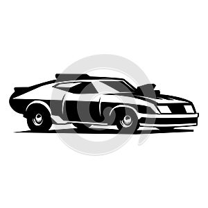 Car 1973 xb GT Ford falcon isolated on white background side view. vector illustration available in eps 10.