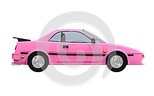 Car 1980 cyberpunk pink side