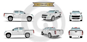 Car white isolate on the background.