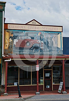 The car above the street mural
