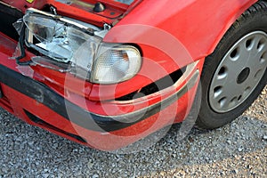 Car accident - broken front light