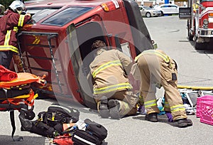 Car accident crash collision emergency team injury