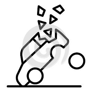 Car accident crash icon, outline style