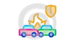 car accident crash insurance Icon Animation