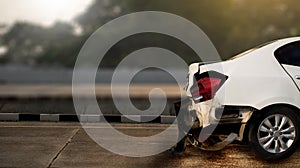 car accident damaged on the road car crash accident on street, d