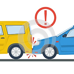 Car accident flat illustration isolated