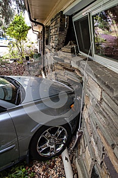 Car Accident into house