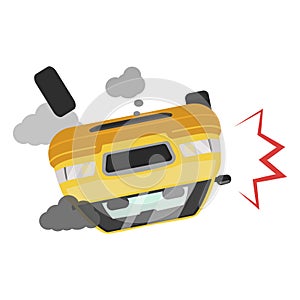 Car accident icon, road traffic vehicle fatality