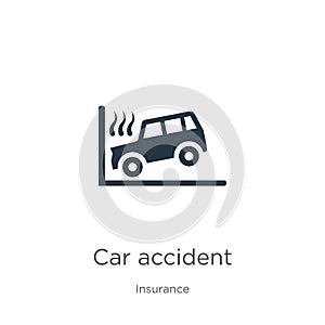 Car accident icon vector. Trendy flat car accident icon from insurance collection isolated on white background. Vector