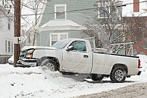 Car accident in snow