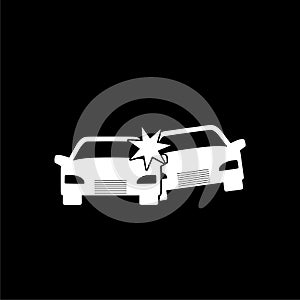 Car accident speed crash icon isolated on dark background
