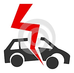 Car Accident Vector Icon Flat Illustration