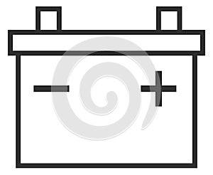 Car accumulator battery. Automobile energy source icon