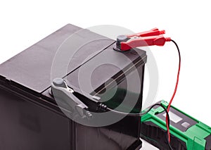 Car accumulator battery and charger