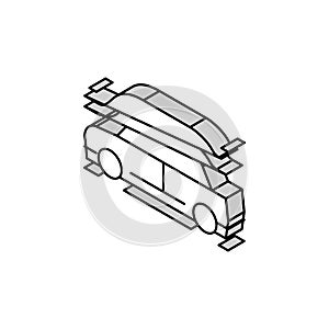 car aerodynamics test isometric icon vector illustration