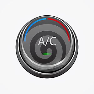 Car air condition button, isolated on white