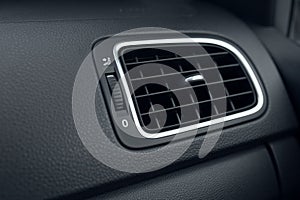 Car air conditioning. The air flow inside the car. Detail interior of car
