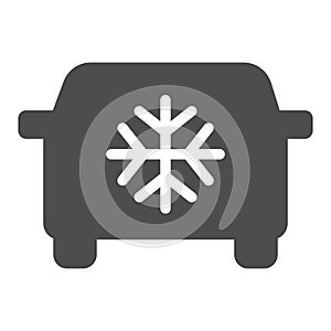 Car air conditioning solid icon. Car conditioner vector illustration isolated on white. Automobile airflow glyph style