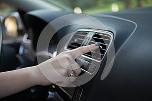 Car air conditioning system. Auto interior
