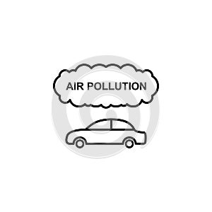 Car, air pollution icon. Element of car harmful gases icon for mobile concept and web apps. Detailed Car, cloud smoke, air