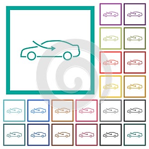Car airflow adjustment external flat color icons with quadrant frames