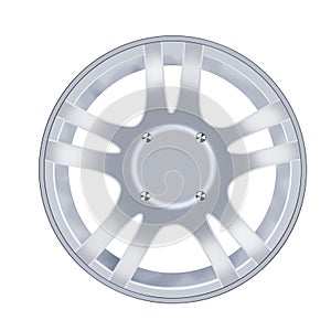 Car alloy wheel isolated over white background