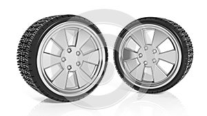 Car aluminum alloy rims with tires