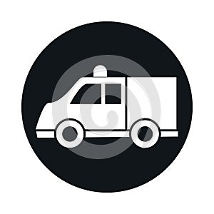 Car ambulance model transport vehicle block and flat style icon design