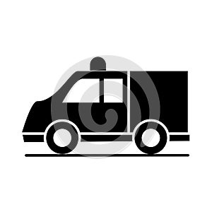 Car ambulance model transport vehicle silhouette style icon design