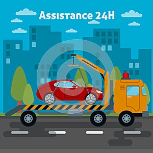 Car Assistance. Roadside Assistance Car. Tow Truck