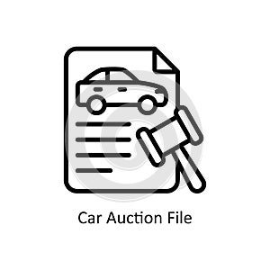 Car auction vector Outline Icon Design illustration. Car Accident Symbol on White background EPS 10 File
