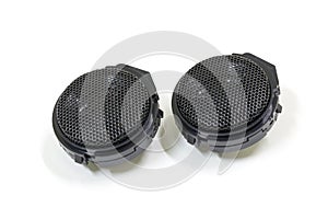 Car audio speaker on white background, Isolated, Car maintenance service